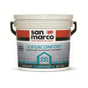 San Marco SUPERCONFORT Pittura per interni anticondensa termoisolante traspirante antimuffa, colore: Bianco, size: 10 lt