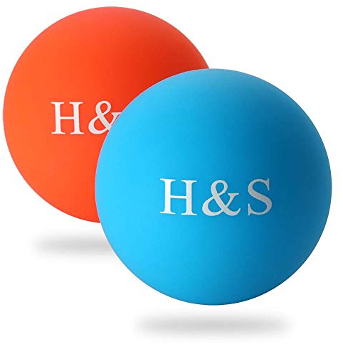 H&S Faszienball für Massage & Therapie – 2er-Set Harte Kleine Faszienkugeln – Lacrosse-Ball gegen Muskelverknotungen & Verspannungen an Hand & Fuß – Physio Ball Massage-Kugeln