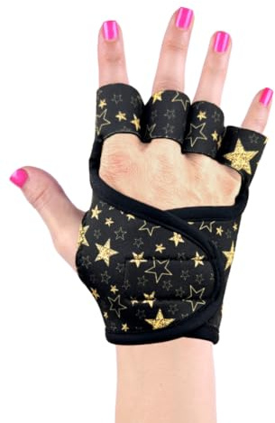 Womens Gelometrics Gel Padded Gloves | Neoprene Gloves for Wrist Support | Pilates and Lagree | No-Slip Extreme Silicone (Wonder of Woman Alter Ego, X-Small)