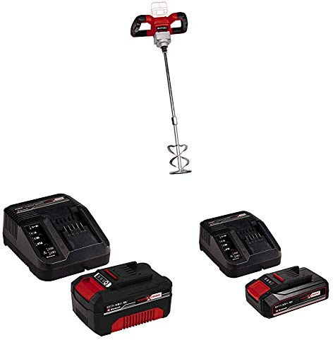 Einhell Cordless Paint and Mortar Mixer TE-MX 18 Li - Solo PXC with Original Einhell 18V 2.5Ah Starter Kit Power X-Change with Einhell Power X-Change Starter kit Battery with a Charger