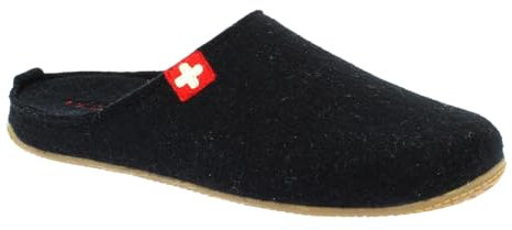 Living Kitzbühel - Filz - Schweizer Kreuz - Pantoffeln (36 EU Schwarz)