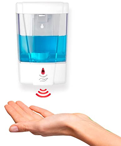 Dispensador de Jabón Baño, Automático con Sensor, Funcionamiento a Pilas, Capacidad 600ml Blanco
