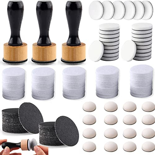 Mini Paint Mixing Tool Set, 129 Pieces, Includes 3 Mini Paint Mixing Tools and 86 Pieces Replacement Foam Pads, Harrowing Mixing Drawing, 40 Pcs Medium Weight Sanding Sanding Sanding Discs