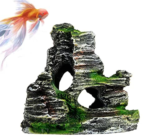 PW TOOLS del Paisaje del Acuario,Acuario para decoración peceras - Cuevas rocalla Paisaje árbol Roca Cueva decoración para Peces pequeños camarones Juego Ornamento