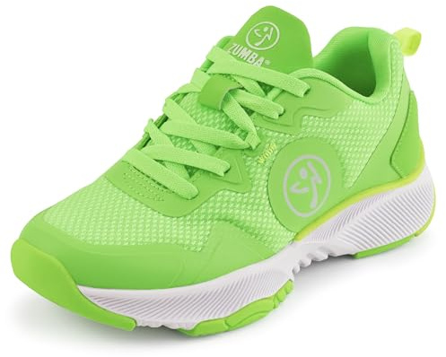ZUMBA Women's Train 2.0 Low-Top Nonslip Foam-Sole Dance Cardio Sneakers, 10, Green