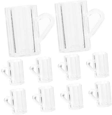 VICASKY Lot de 20 gobelets à bière miniatures Accessoires de maison de poupée en pièces de tasse à eau miniature décorative pour modèles et scènes miniatures Conception réaliste pour projets créatifs