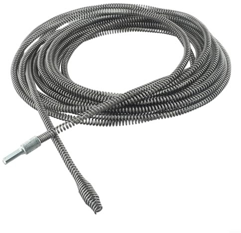 Cable de drenaje de 5/8/10 m, removedor de obstrucciones de serpiente con conector de taladro, limpiador de tuberías flexible para cocina, baño, inodoro y fregadero de ducha (10 metros)