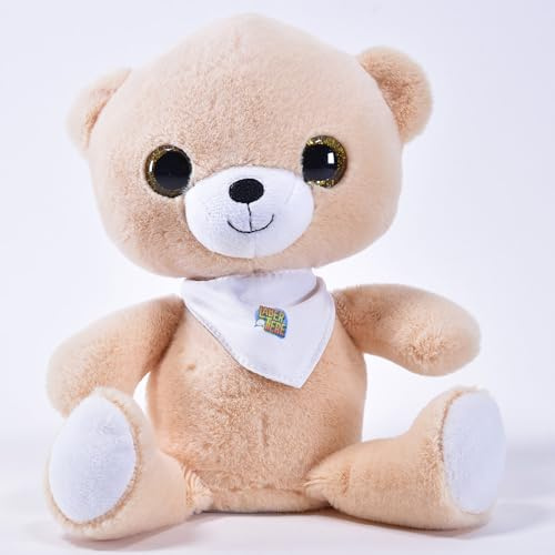 Kögler 76938 - Ourson bavard avec Yeux Brillants, Couleur crème, Environ 18 cm, Peluche Qui répète ce Que Vous Dites avec Fonction de Lecture, Piles incluses, répète Tout et Bouge
