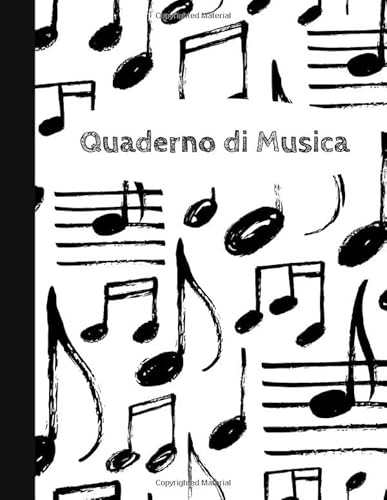 Quaderno di Musica: 12 Pentagrammi - Formato Grande -108 Pagine