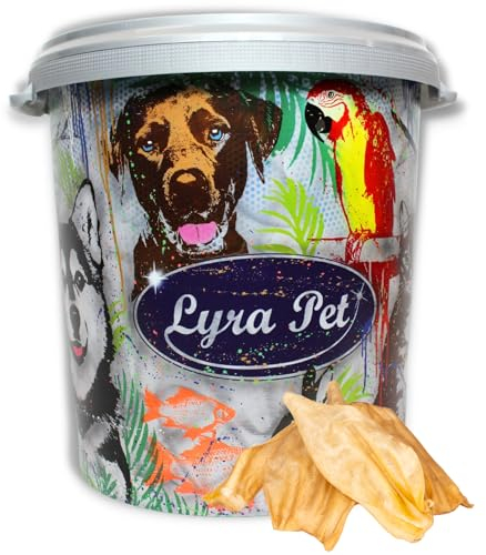 Lyra Pet® 100 Rinderohren ca. 2 kg Hundeleckerli wie Schweineohren in 30 L Tonne