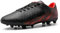 DREAM PAIRS Fußballschuhe Herren Spike Microfaser Cleats Professionelle Fussballschuhe Athletics Trainingsschuhe Outdoor Sportschuhe Fußball Stiefel,Size 39,Schwarz/Rot,MEGA-1