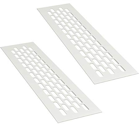 sossai® Griglia di ventilazione in alluminio - Alucratis (2 pezzi) | Rettangolare - dimensioni: 24,5 x 6 cm | Colore: bianco | areazione