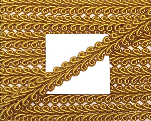 Großhandel für Schneiderbedarf 3 m Posamentenborte 9 mm gold, 90 % Acetat 10 % Baumwolle, seidig glänzend, für Bekleidung, Dekorationen, zum Basteln