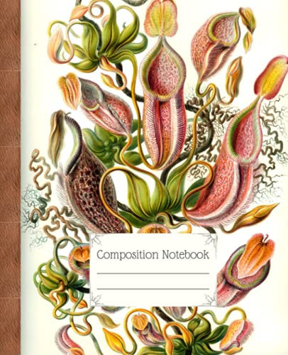 Composition Notebook: Vintage Botanical Illustration of Carnivorous Plants | Cottagecore College Ruled Lined Notebook