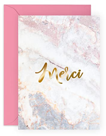 Central 23 - Carte de remerciement individuelle pour elle, lui - MERCI - Carte d'appréciation pour homme et femme - Carte de gratitude - Carte de voeux d'anniversaire pour maman, papa, mari, femme