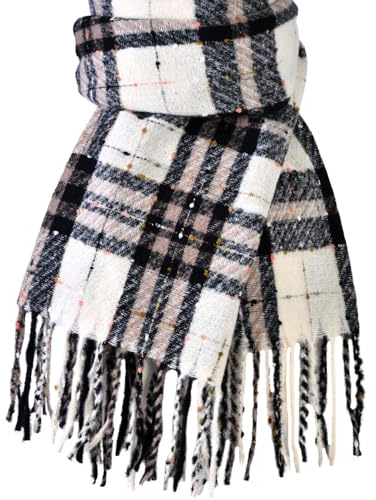 coclothy Scarf for Women - Winter Womens Long Plaid Scarf, Warm Pashmina Shawls and Wraps Fashion Cashmere Feel Blanket Scarves