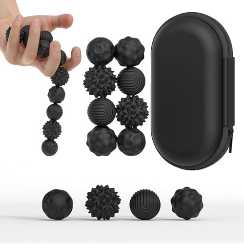 Bambebe 8 Palle Magnetiche Antistress in Silicone, Fidget Toys Sensoriali Portatili con Texture Varie, Sfere per Agopressione e Massaggio Mani per Adulti e Bambini