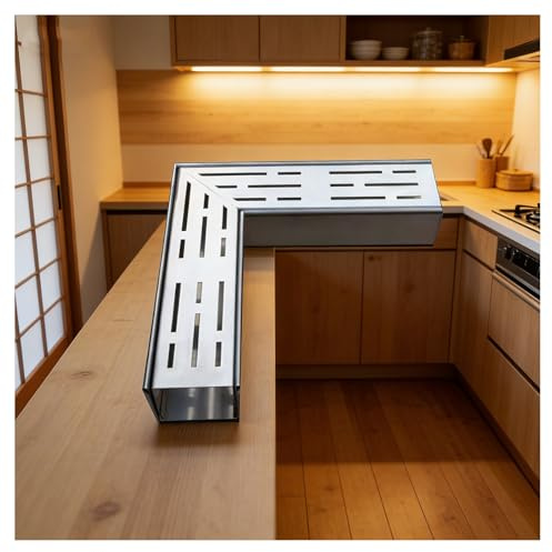 ZXCASDF Canale di drenaggio Stretto in Acciaio Inox 304，canaletta scolo Acqua piovana Robusto，Canale di drenaggio per Cortile，Filtri Lineari per Grondaie Giardino Terrazza(B,H3*W3.5CM/H1.18*W1.38IN)