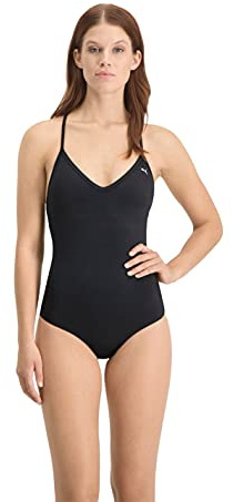 PUMA SWIM WOMEN V-NECK CROSSBACK SWIMSUIT 1P - C: black_T: L