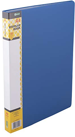 D.RECT Sichtbuch PP A4 | 30 Hüllen | Sichtmappe | Solid | Präsentationsordner | Angebotsmappen |Blau