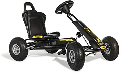 Ferbedo Go Kart AT X-Racer (Gokart / Kart in schwarz mit Soundlenkrad und Luftbereifung, ab ca. 3-8 Jahre) 105007