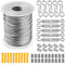 Stainless Steel Wire Hanging Kit - 2mm PVC Coated Wire Rope Kit with Clamps, Turnbuckles, Thimbles, Eyelet Screws, Wall Plugs - 30M for Garden Climbing Plants & Fencing