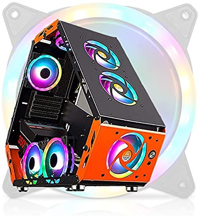 Boîtier De Jeux, Boîtier D'ordinateur De Jeu PC Mid-Tower ATX/M-ATX, Panneau Latéral en Verre Trempé, avec Un Ventilateur De 9 RVB, Support d'eau De Support (Color : Multi-Colored)