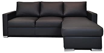 Quattro Meble Echtleder Ecksofa Mallorca 225 x 156 cm Sofa Couch mit Bettfunktion und Bettkasten Echt Leder Eckcouch Leder Sofa Ledercouch Viele Farben (225x156 Ecke Rechts)