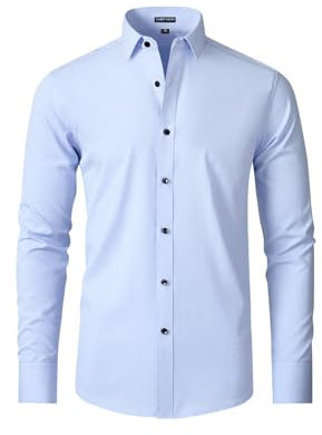 Casey Kevin Camicia Uomo Maniche Lunghe Camicie Casual Uomo Elegante Regolare Fit Formal Camicia Business Facile da Stirare