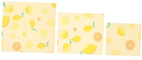 Beavorty 3pcs Sustainable Beeswax Food Wraps Organic Beeswax Sandwich Wrap Reusable Food Grade Organic Cloth