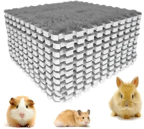 bangminda 10 stycken marsvin underlag mjuk varm kanin sovmatta tvättbar marsvin filtar små djur sovmatta återanvändbara marsvin burinlägg, grå 30 x 30 cm