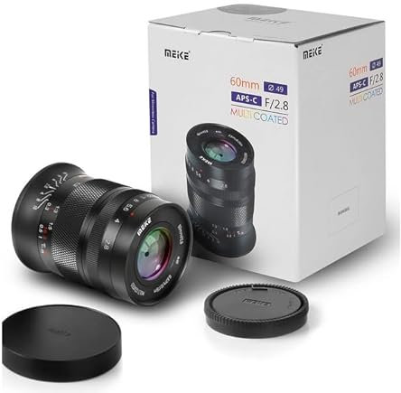 Meike 60 mm F2.8 APS-C Manueller Fokus, Makro-Objektiv, kompatibel mit Sony, E-Mount-Kamera A6100 A9