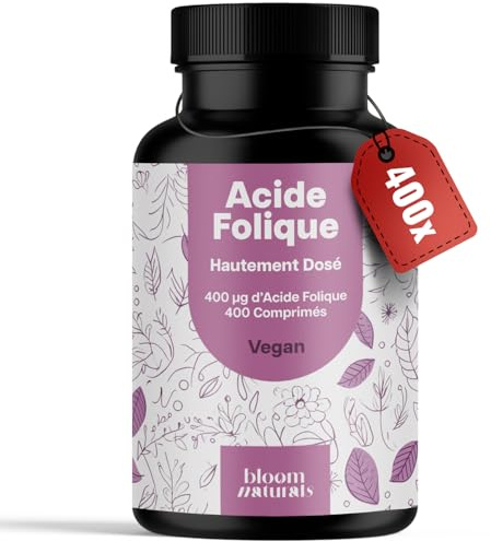 Acido Folico 400 µg – 400 Compresse – Vegano & Prodotto in Germania – Alto Dosaggio - Vitamina B9 Folic Acid - Testato in Laboratorio