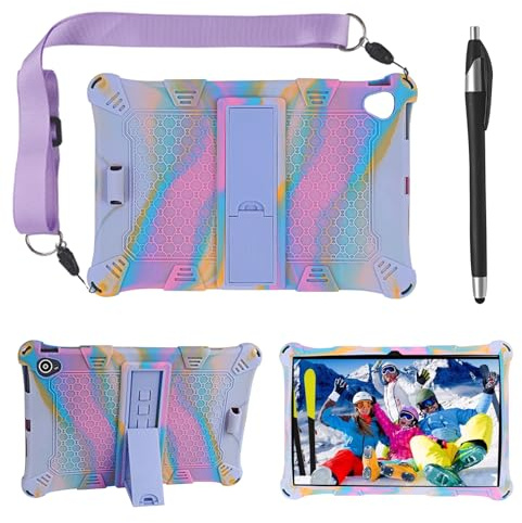 Universal for P ritom 10 inch Tablet Case,Silicone 10.1 inch Tablet Case for Dooge-e u9 Table t Cas e,U9 /U10 /U10 Pro/ T10 Plus,Blackvie-W Tab7/8 WiFi、SGIN 10.1 with Pen Shoulder Strap