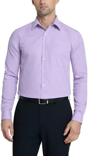 Van Heusen Poplin Solid Skjorta herr, normal passform, lavendel, 16 Neck 36-37 Sleeve