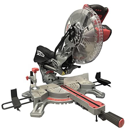 LUMBER JACK Sliding Compound Mitre Saw, 10 254mm Single Bevel Action 1800W 240V 45 Degree Bevel 5000rpm Includes 40T Blade