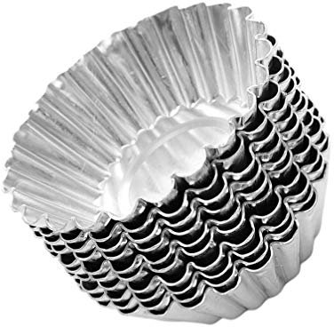 Yardwe Moule Jetable Moule à Aux ?ufs en Aluminium de Ton Argent 40Pcs Moules à Muffins Moules à Gateau Moule à Biscuits Moule Doublé Moule à Patisserie Moule en Aluminium Tasses étuis