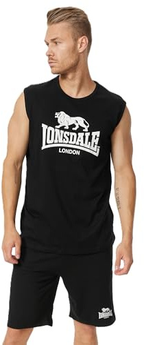 Lonsdale CLOPTON T-Shirt, Black/White, L Men's