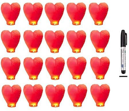 Linternas chinas del cielo, biodegradables y ecológicas de papel chino para liberar en memoria deseos para Año Nuevo, fines de semana, vacaciones y festivales (5)