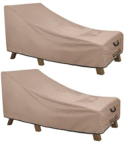 ULTCOVER Vattentät uteplats lounge stolskydd slitstark utomhus schäslong överdrag 2-pack – 64 L x 28 B x 76 H cm