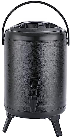 fUfIzU Thermo-Getränkespender Mit Wasserhahn, Gewerbliche Catering-Urne Für Heiße Schokolade, Kaffee, Milch, Glühwein, Heißwasserspender Für Zuhause, Party, Picknick, 6 Stunden Warm Halten,4L