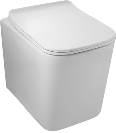 Balneo Hänge WC Spülrandlos - Wand WC ohne Spülrand - Freischwingender Toilettensitz - Integrierte Montage - Keramik Sanitär - Minimalistisches Design - Leichte Reinigung & Hygiene - Komplettset