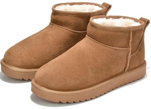Project Cloud 100% Genuine Leather Ankle Boots for Women - Water Resistant with Memory Foam Insole Winter Boots for Women - Trending Shoes & Comfortable Women's Ankle Boots (Hippy, Chestnut, 8.5)