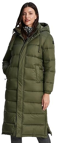 TOG24 Cautley Womens Long Padded Jacket, Chunky Quilted Hooded Coat, Wind Resistant & Warm Womens Coat With Insulated Filling. Made With A 2 Way Zip Opening & With A Hood