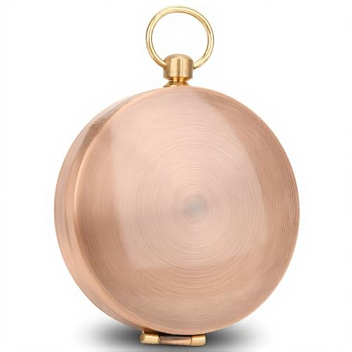 Portable Vintage Retro Metal Copper Flip Cover Pocket Watch Compass, Metal Compass, Vintage Compass, for Camping, Hiking with Lightweight and Portable Design for Survival