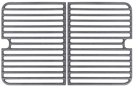 Craycort rektangulärt gjutjärn gå-galler, kraftiga galler för överlägsen värmehållning och till och med matlagning på alla grillar, set med två (25 cm x 20 cm)