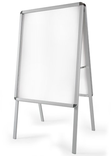tectake® Cavalletto Espositore Pubblicitario A1, In Alluminio, per Interno ed Esterno, Portacartelloni Bifacciale, Adatto per Poster DIN A1, 2 Fogli Protettivi Contro Sporco e Intemperie, 64x65x118 cm