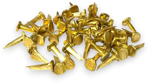 Solid Brass Cut Tacks – 10mm – Flat Head Upholstery & Furniture Nails – Rustproof, Antique Finish – 50g Packs for Restoration, Boatbuilding, Crafts