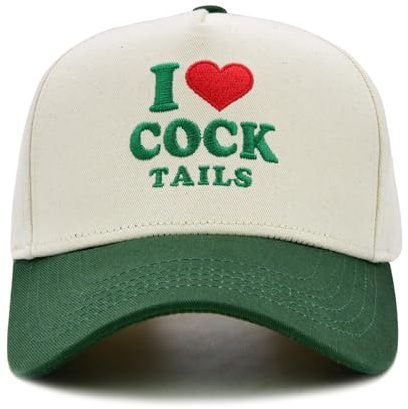 Sunlark Lustiges Geschenk I Love Cocktails Baseballcap, Vintage Zweifarbige Baseballkappe für Männer und Frauen - Lustiger Geburtstagsspaß & Joke Geschenkidee