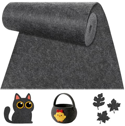 Staranry Rollo de Fieltro 30cm x 300cm x 3mm, (Gris oscuro)